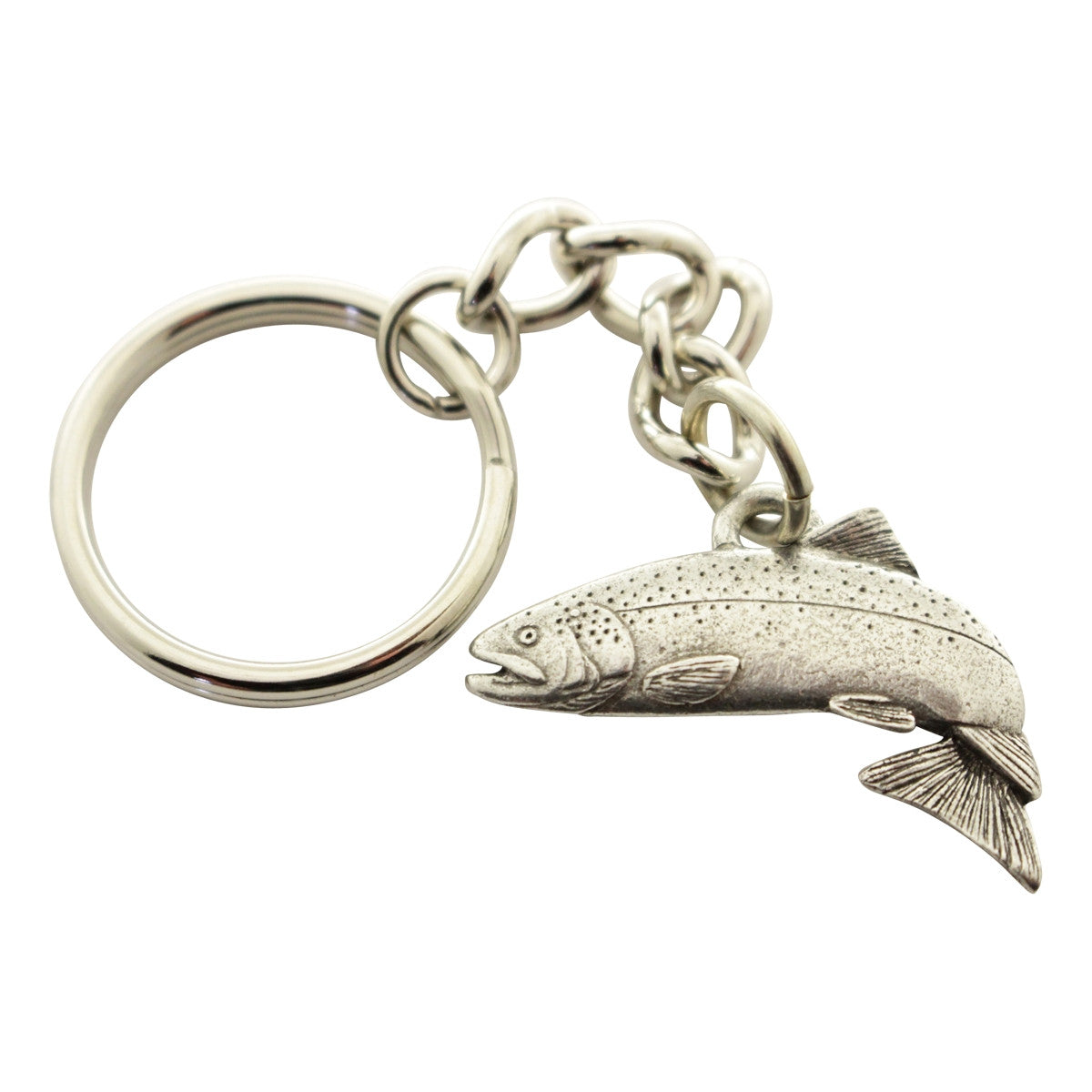 Jumping Atlantic Salmon Keychain ~ Antiqued Pewter ~ Keychain ~ Antiqued Pewter Keychain ~ Sarah's Treats & Treasures